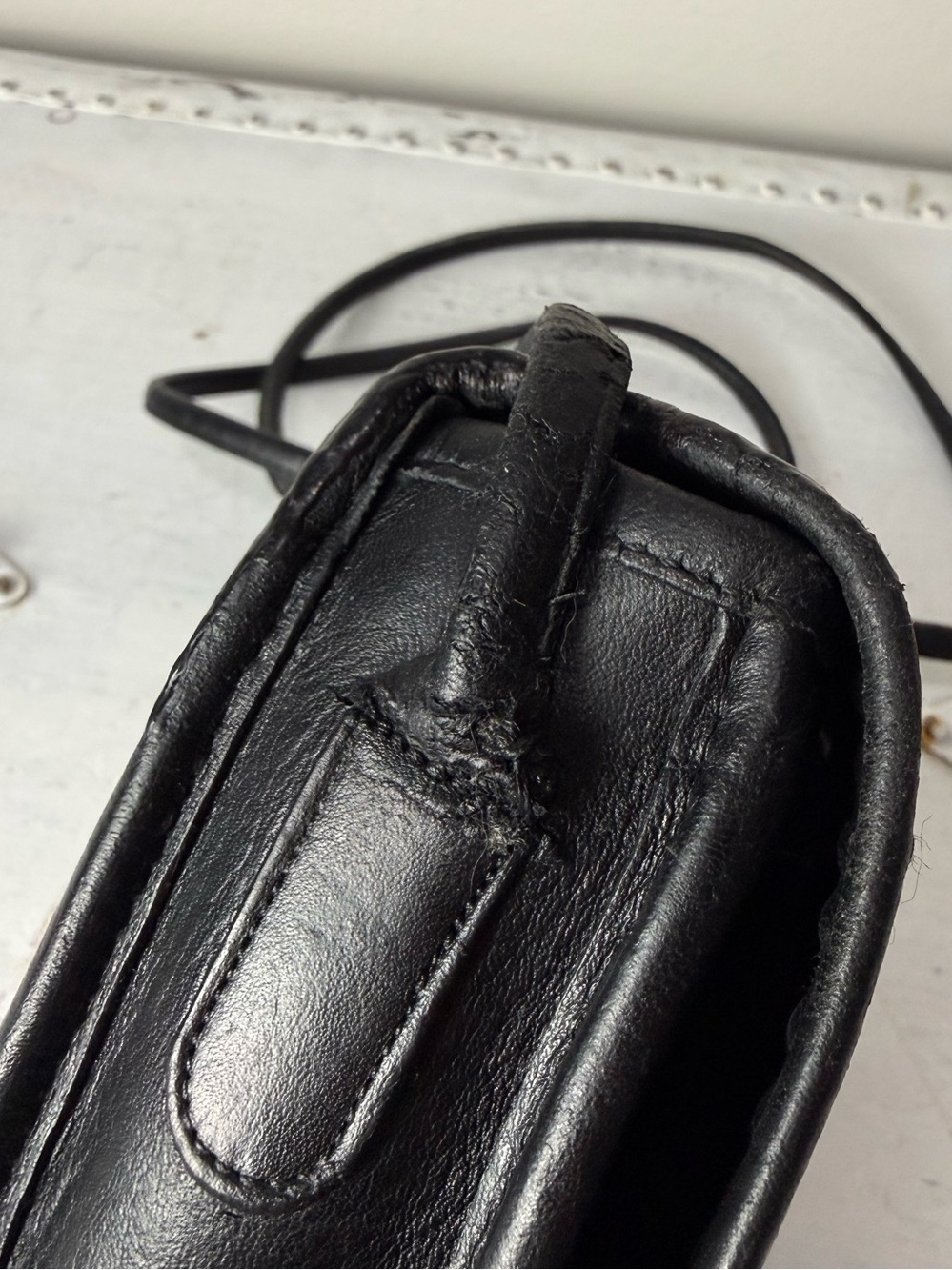 Coach Vintage Mini Bag Black Leather Brass Turnlock Crossbody - Picture 9 of 9